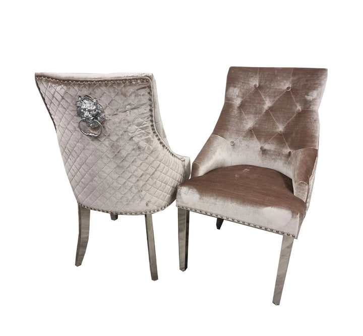 mink color chair with beige color leg