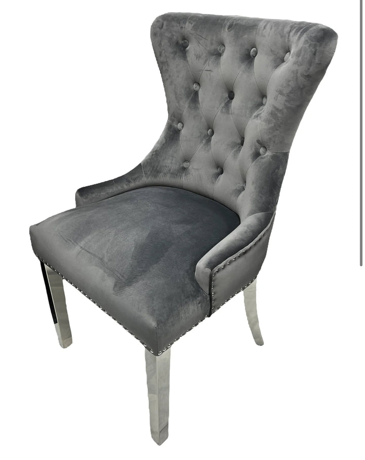 Arianna Marble Dining Table Cream With Jessica Mink Dining Chairs