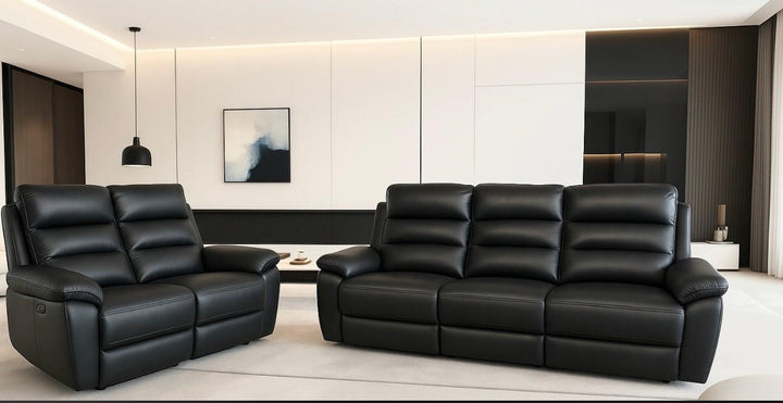 Amsterdam 3 Seater Recliner Sofa +  2 Seater Recliner Sofa + Genuine Leather Electric Recliner