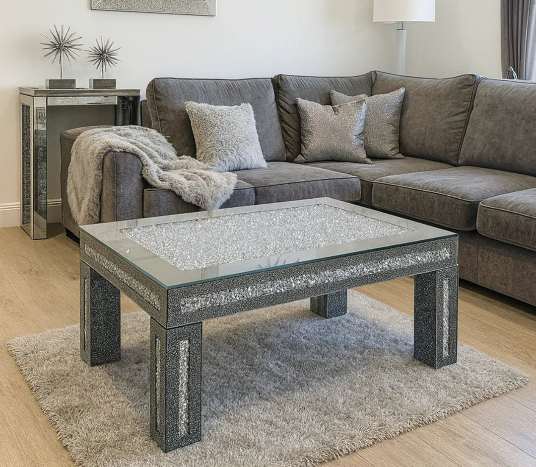 Crushed Diamond Mirrored Coffee Table