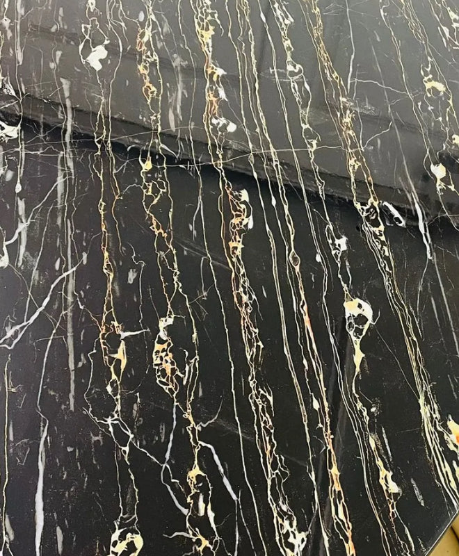 black color marble table top for dining table