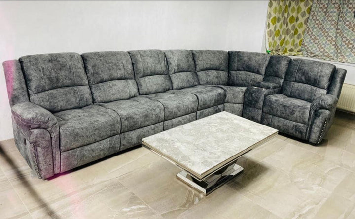 grey color electric sofa with usb led light corner sofa for the leaving room.