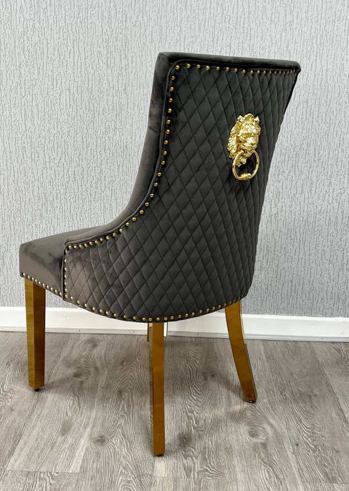 Balck Color lion konkor chair with beige color leg