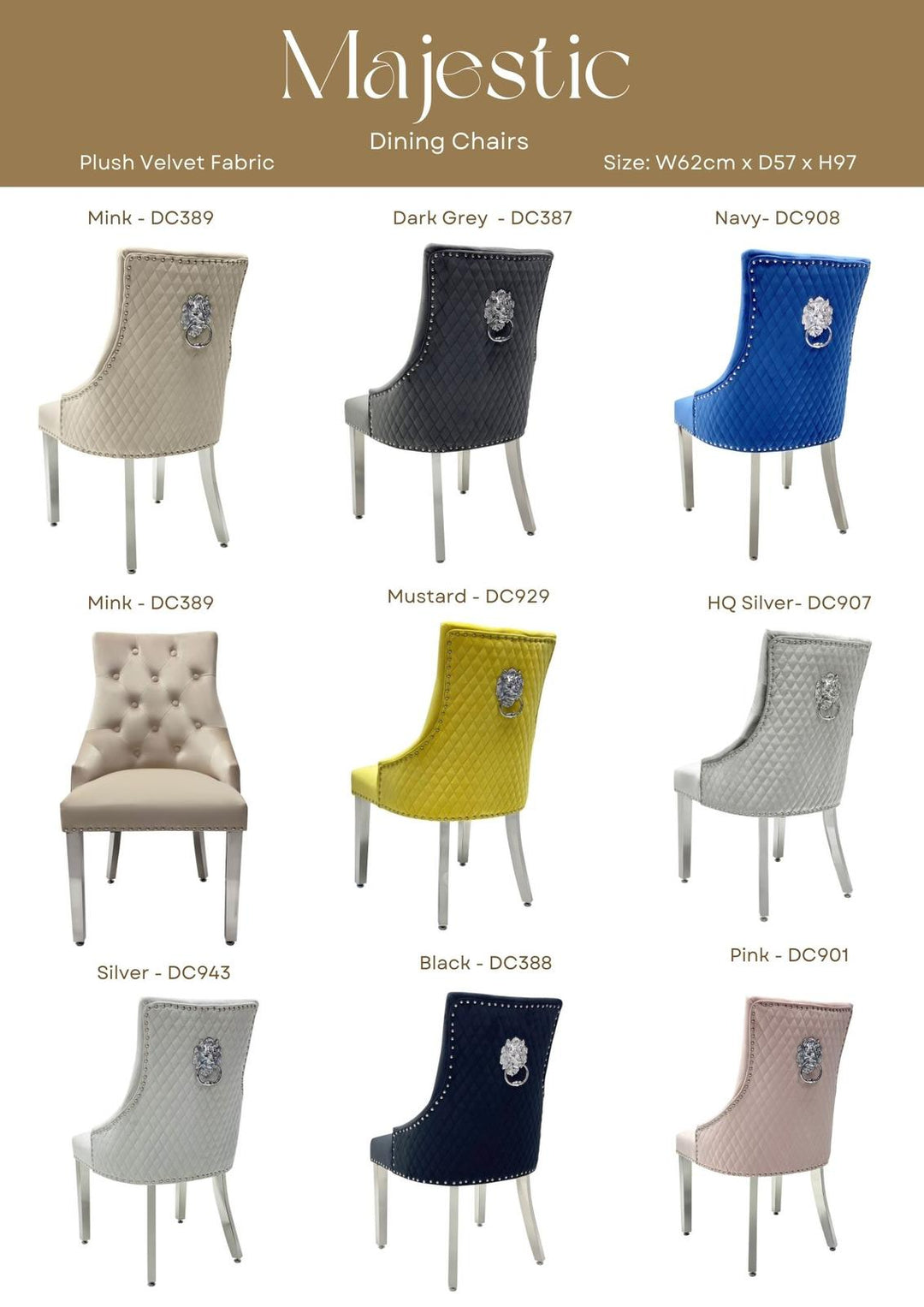 majestic chair color list