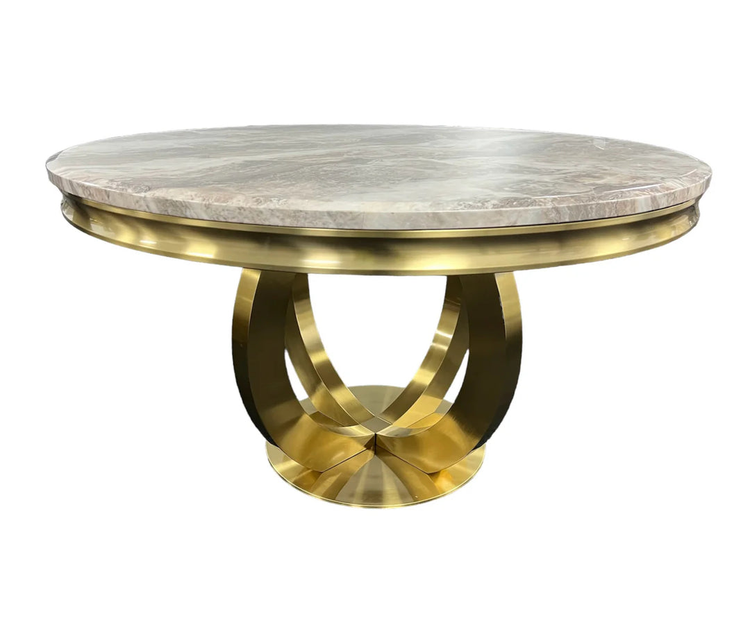 Chealse 1.3M Round Gold Dining Table