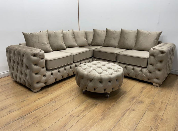 4 seater off white color sofa with sofa cushion