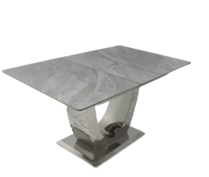 Grey marble console Table in white background