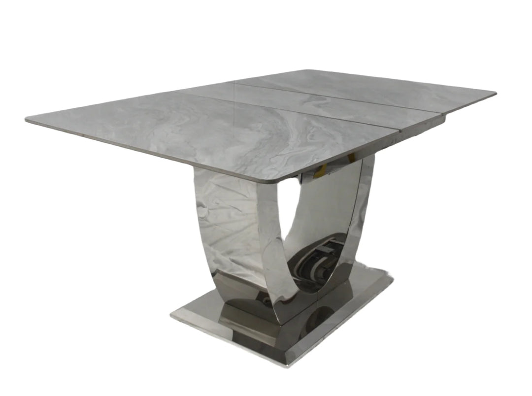 Grey marble console Table in white background