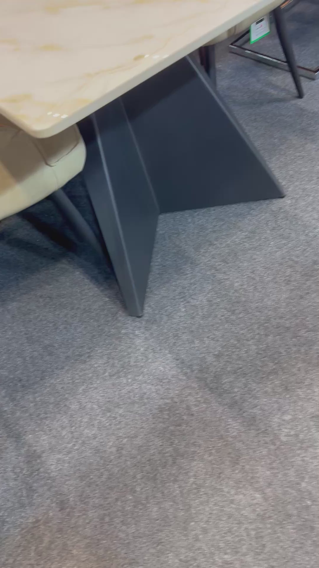 Extended Dining Table Only White With Black Legs 160-200cmn