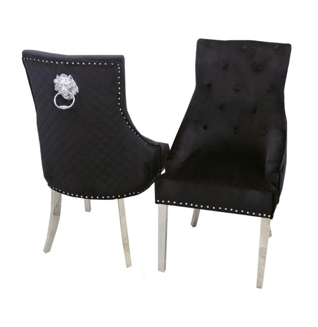 1.2M Light-Grey Marble Table With Black Chairs