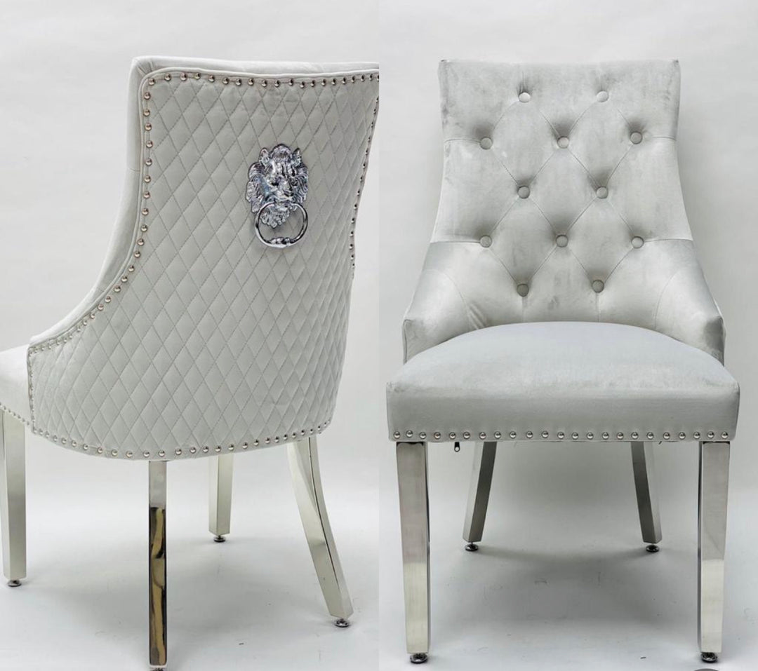 1.2M Light-Grey Marble Table With Light-Grey Chairs