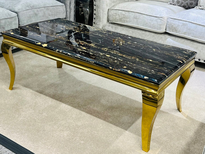 Sofia Black And Gold Marble Coffee Table