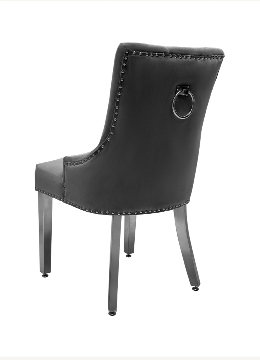 2M Marble Table With Valencia Dark Grey Ring Knocker Chairs