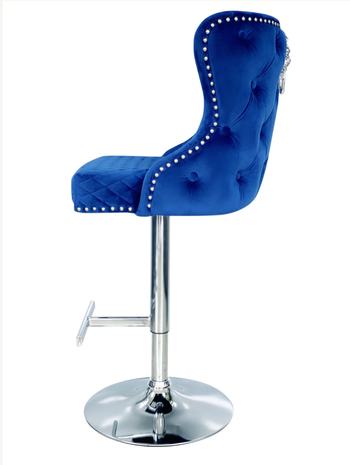 Valentino Blue Lion Knocker Bar Stool