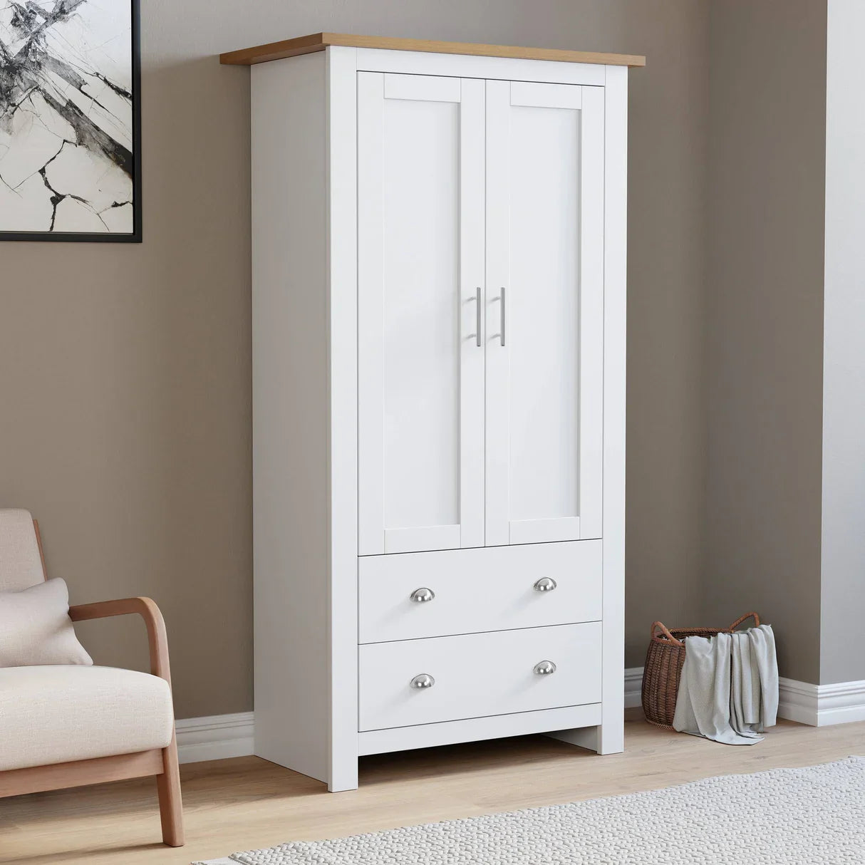 a beautiful wardrobe in the bed room  