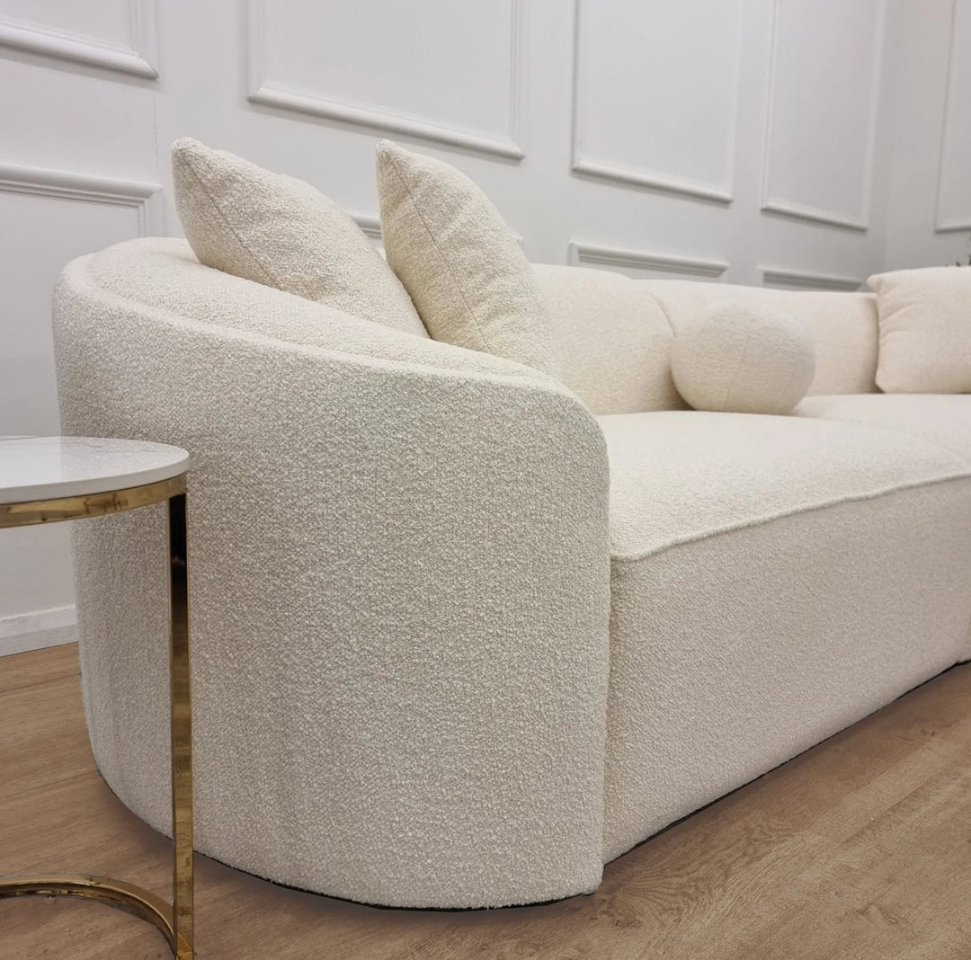 The Pebble Boucle Sofa Ivory Fabric