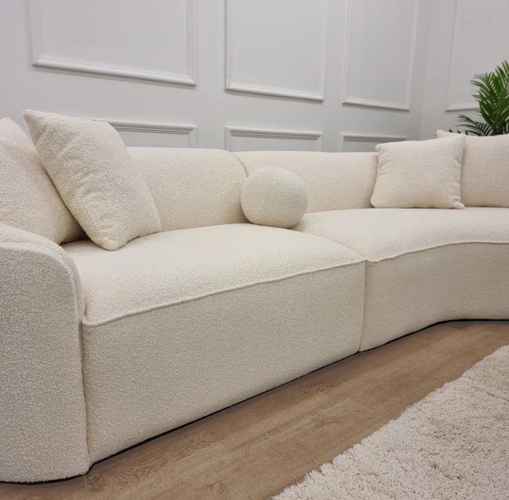 The Pebble Boucle Sofa Ivory Fabric