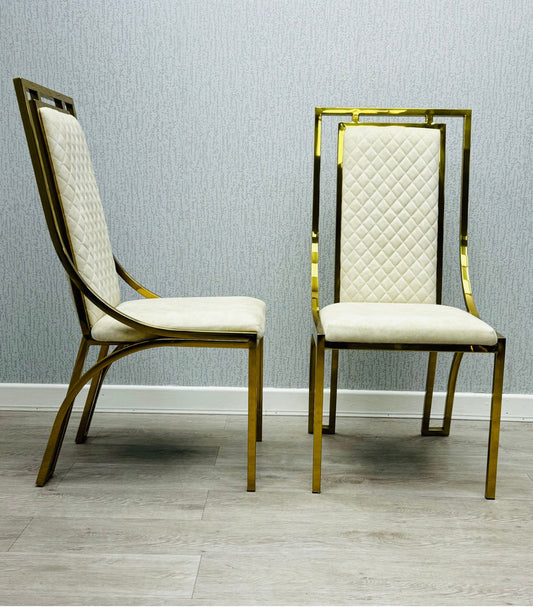 Windsor Dining Chair Cream & Gold