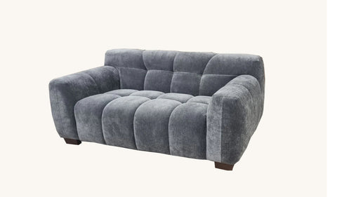 Harlem Sofa Range in Steel Velvet 3+2+1 Seater & Foot Stool