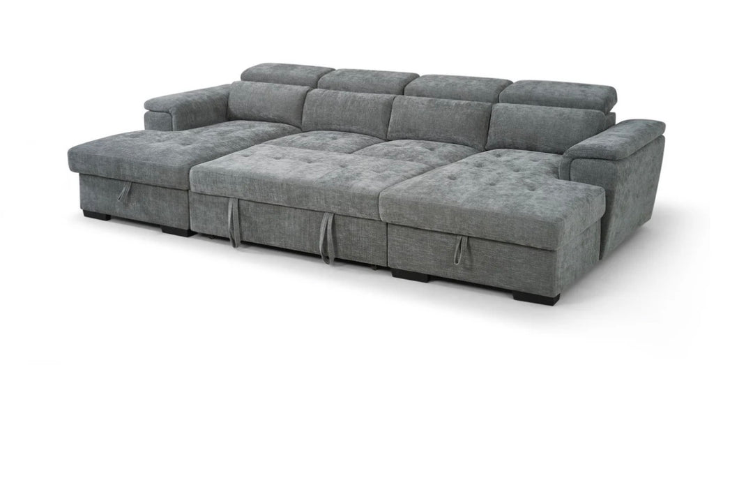 Alay Grey U Shape Corner Sofabed – Modern Sofa Bed