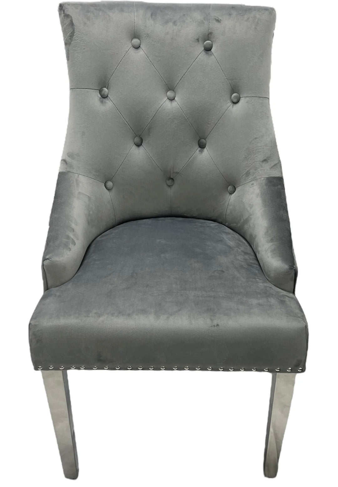 1.3M Chealse Round Marble Dining Set With Jessica Chairs Ring Knocker