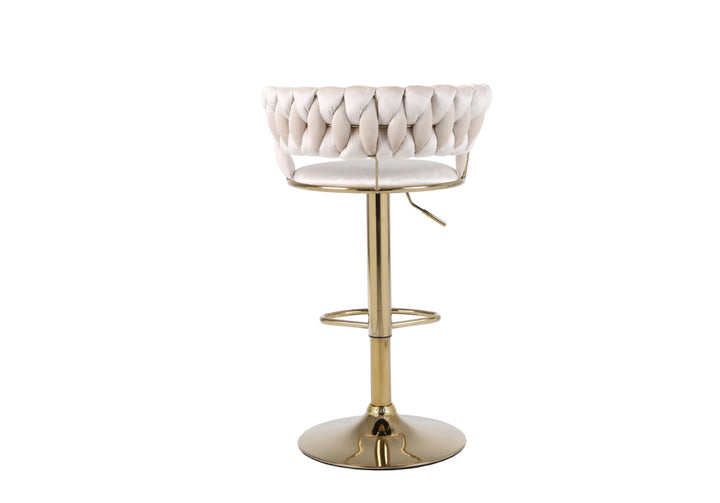 Camelia Cream And Gold Bar Stool