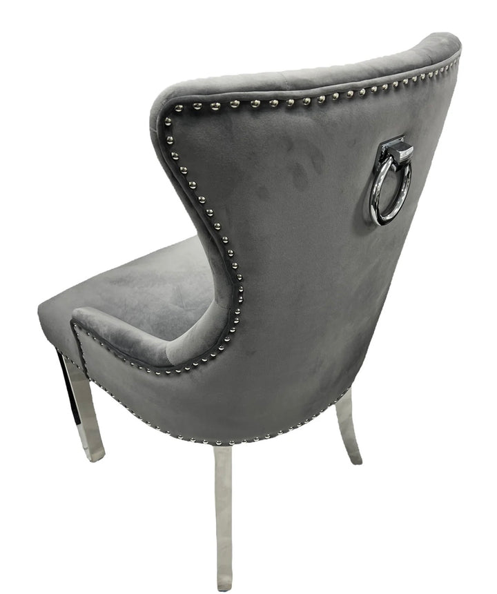 Megan Dark Grey Ring Knocker Chairs