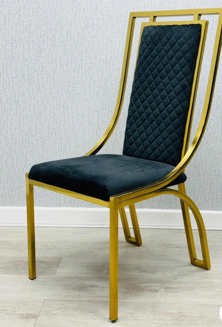 Rocco 180cm Cream And Gold Dining Table + Windsor Cream And Gold Dining Chairs
