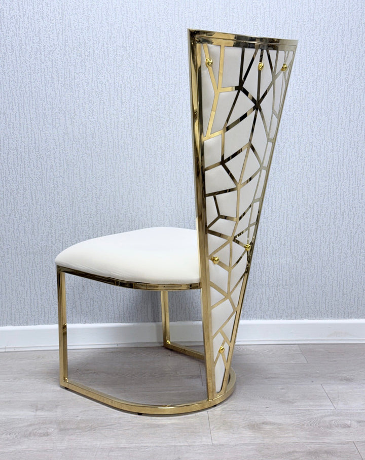 180cm Crystal Black & Gold Dining Table, Rose Black & Gold Chairs, Gold Dining Set UK