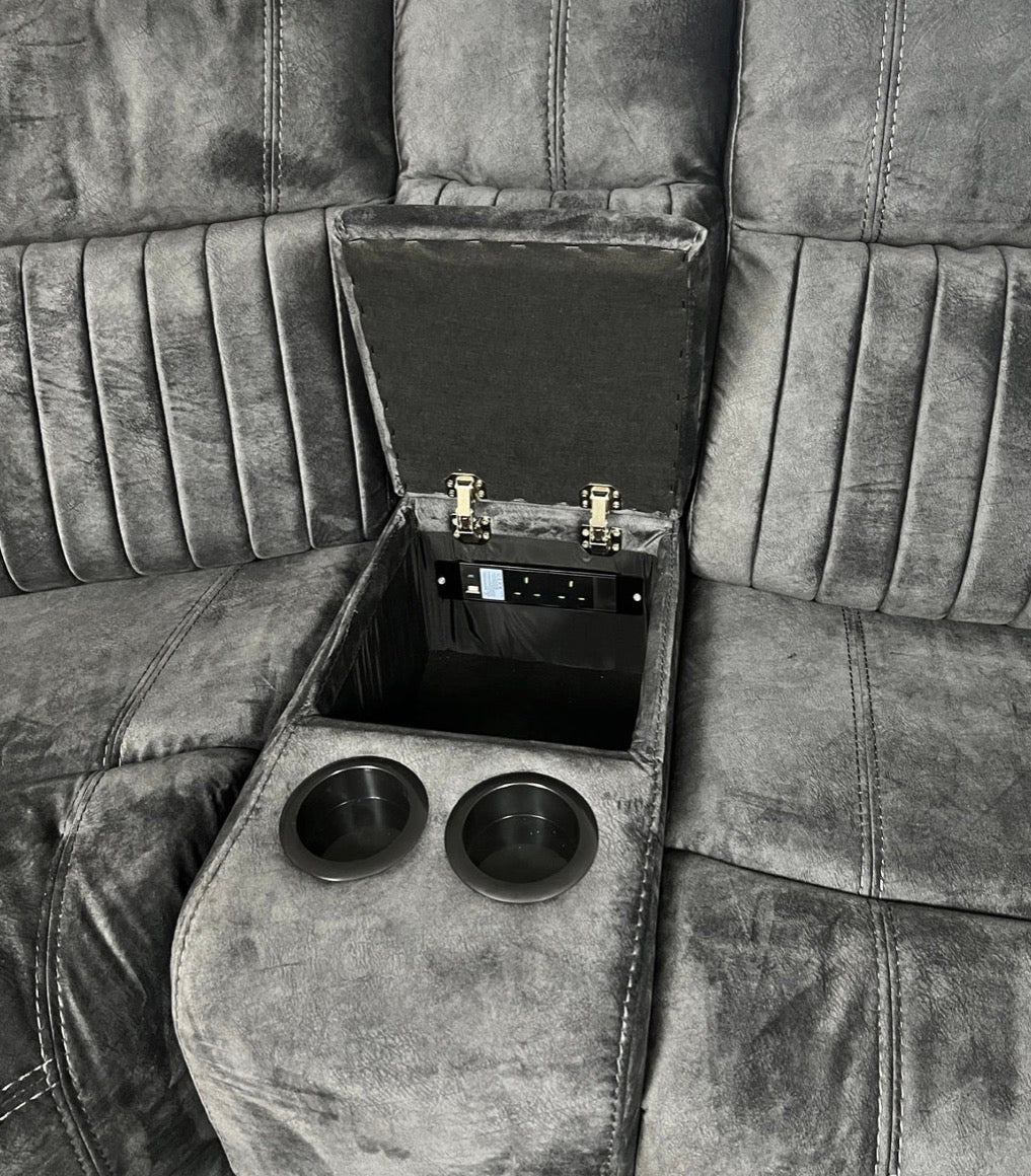 Milan Electric Recliner Grey Sofa
