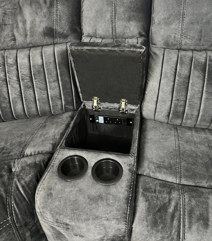 Milan Electric Recliner Grey Sofa