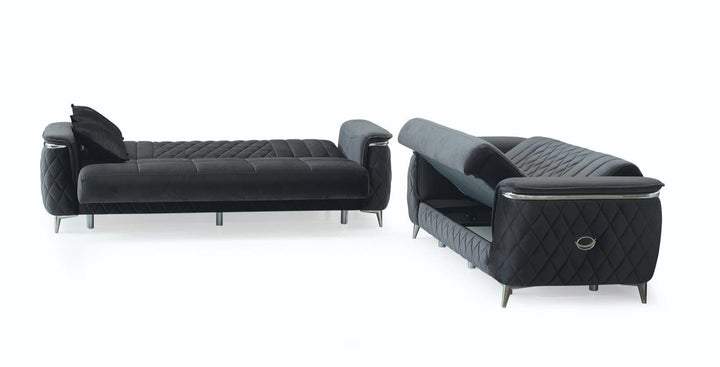 Bellway Turkish Grey Sofa Bed Set – 3 Seater & 2 Seater & 1 Seater with Storage | Modern Living Room Furniture UK