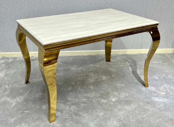 160cm Louise Table cream and Gold + 4 Samantha cream & Gold chair