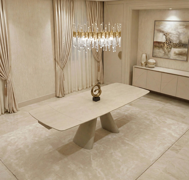 Gstaad Beige Extendable Stone Dining Table 160–240cm