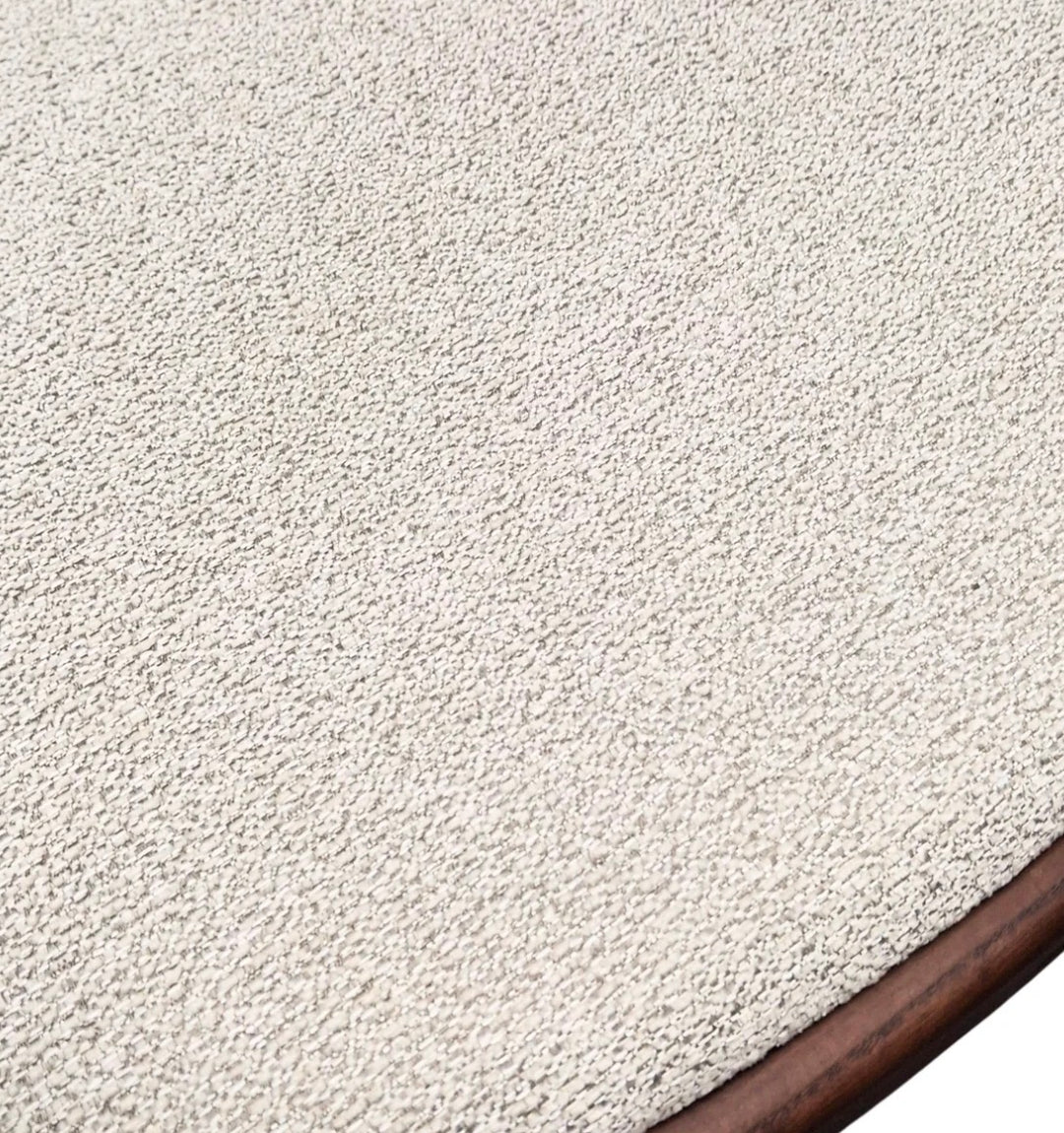 Ferno Walnut Dining Chair in Oatmeal Boucle – Wooden Frame Upholstered Seat