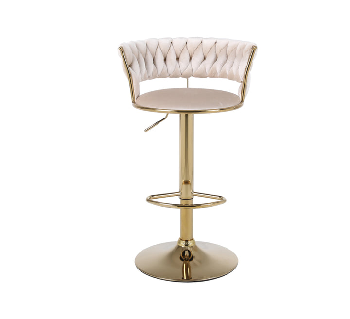 Camelia Cream And Gold Bar Stool