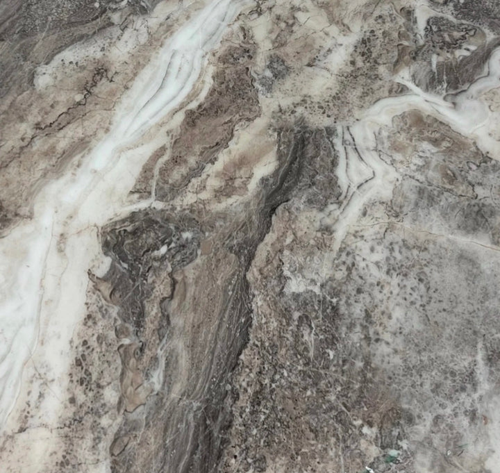 Arianna Grey Marble Dining Table with Dark Grey PU Leather Dining Chairs – Modern Luxury Dining Set