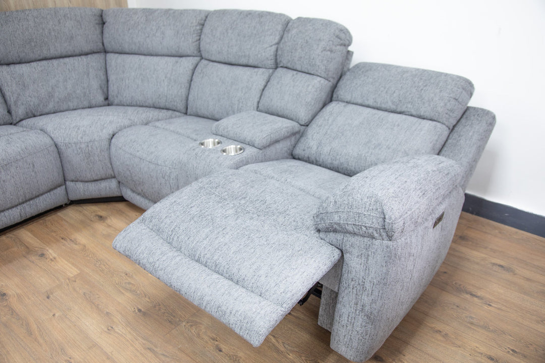 Owen Electric Recliner Sofa Grey Large Corner