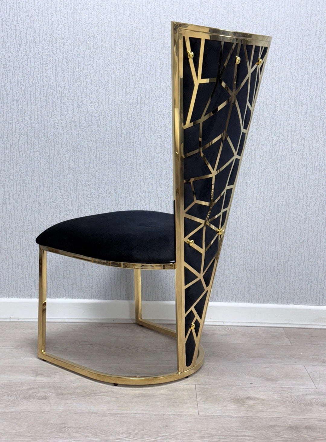 Rocco Marble Black & Gold Dining Table Set with Vienna Black & Gold Chairs – Luxury Marble Dining Set (160cm & 180cm)