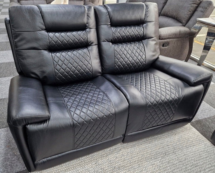 Electric Recliner Black Sofa 3+2 Seater Set with LED & USB Ports