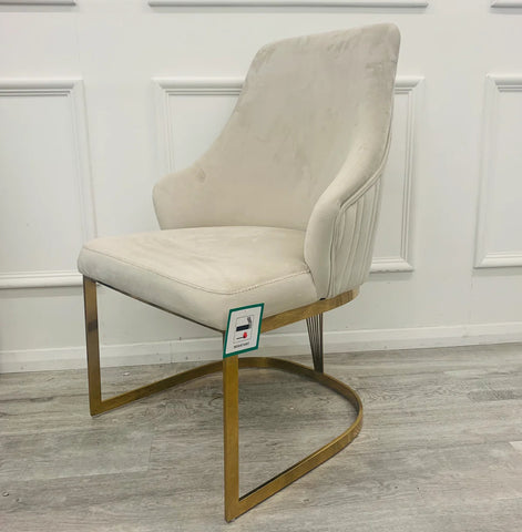 Chelmsford Cream And Gold Velvet Dining Chair