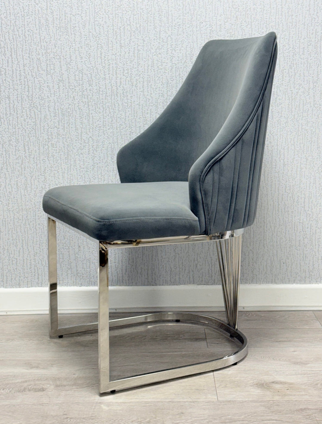 Rose 180cm Grey Marble Dining Table + Lasco Dark Grey Dining Chairs