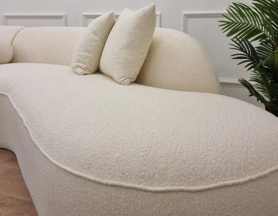 The Pebble Boucle Sofa Ivory Fabric