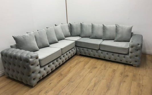 Ashton Corner Sofa Dark Grey With Scatter Back