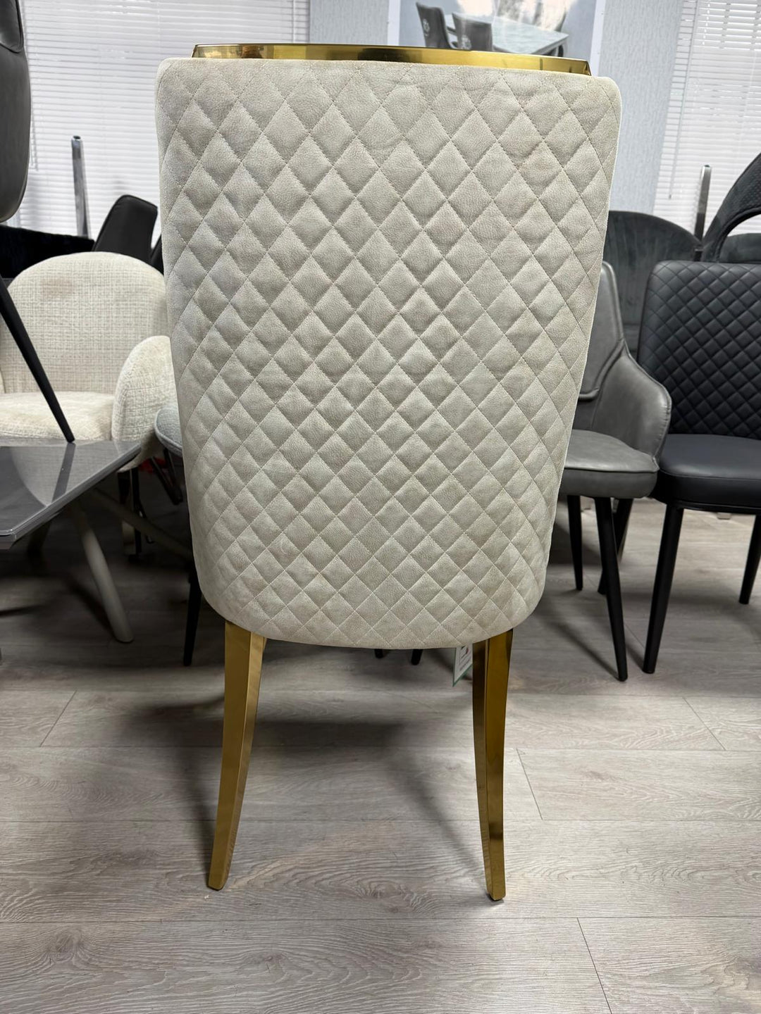 Luxury Cream & Gold Round Dining Table Set 110cm with Ruby Cream & Gold Velvet Dining Chairs – Modern Glam Dining Furniture UK