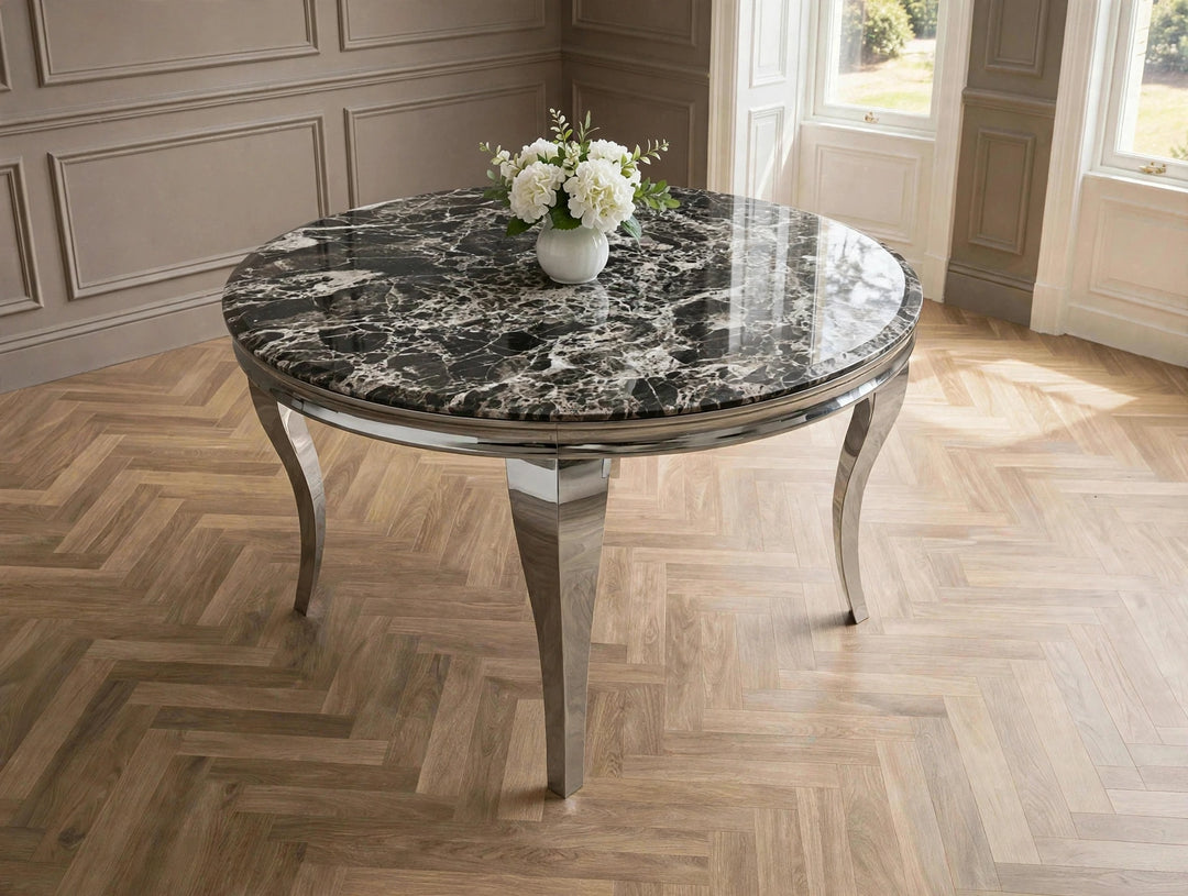 130cm Round Dining Table Light Grey– Modern Dining Table
