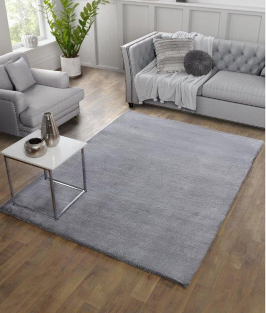 TIPPED LUXE FUR PLAIN SILVER Rug