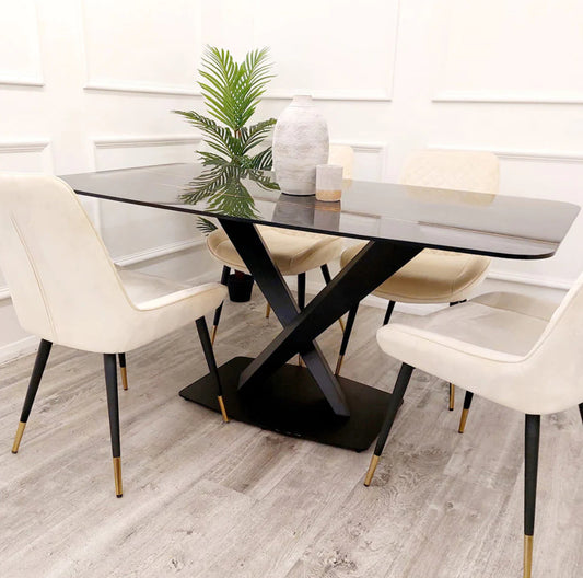 Apollo 1.6 Black Dining Table with Black Sintered Stone
