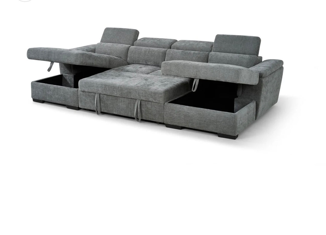 Alay Grey U Shape Corner Sofabed – Modern Sofa Bed