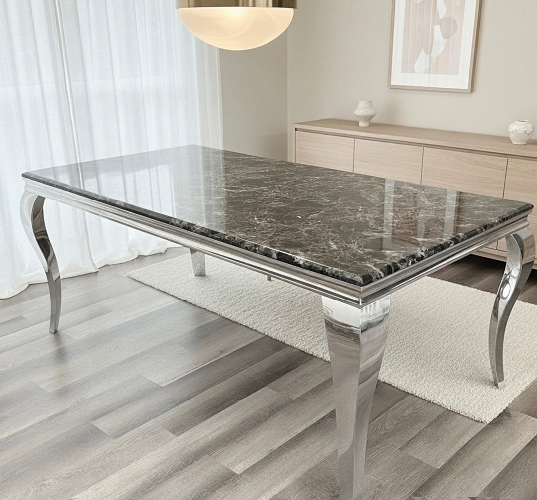 Louise Black Marble Dining Table